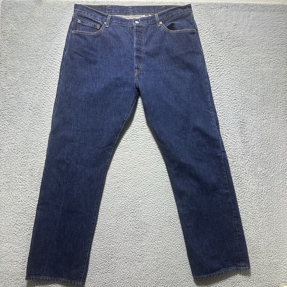 Vintage Levis Jeans Mens 40x34 Levis 501 Straight Leg Button Fly Blue Denim Y2K - Picture 1 of 11